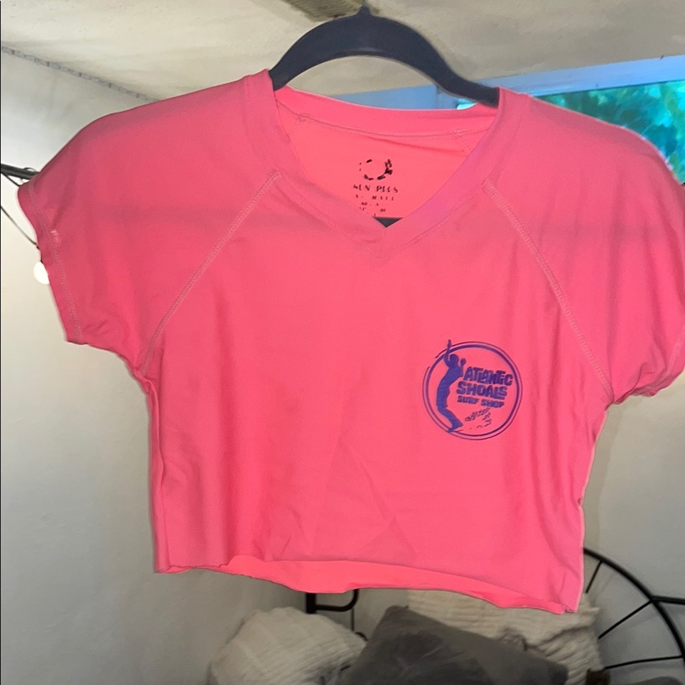 Pink Short Sleeve Crop T-Shirt